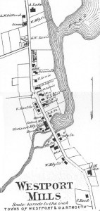 1871 inset map of Westport Mills (source: Beers 1871).