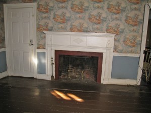 Room 109, first floor dining room. The Period III addition is finished using a markedly different vocabulary and application of decorative details.