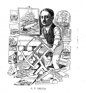 Cartoon illustrating Abbott Smith's industrial and business interests