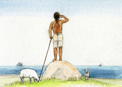Paul grew up on Cuttyhunk helping his father and brothers tend sheep and catch fish. He learned about boats and sailing.  Did he dream of going to sea and becoming a ship captain?