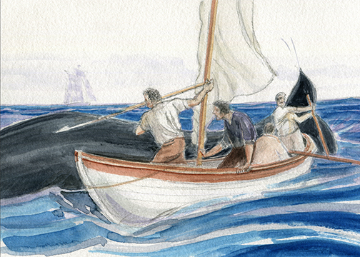 Paul was a crew member on two whaling ships when he was 14 and 16 years old. On a third whaling voyage in 1776, he and his shipmates were captured by the British Navy and imprisoned for three months.