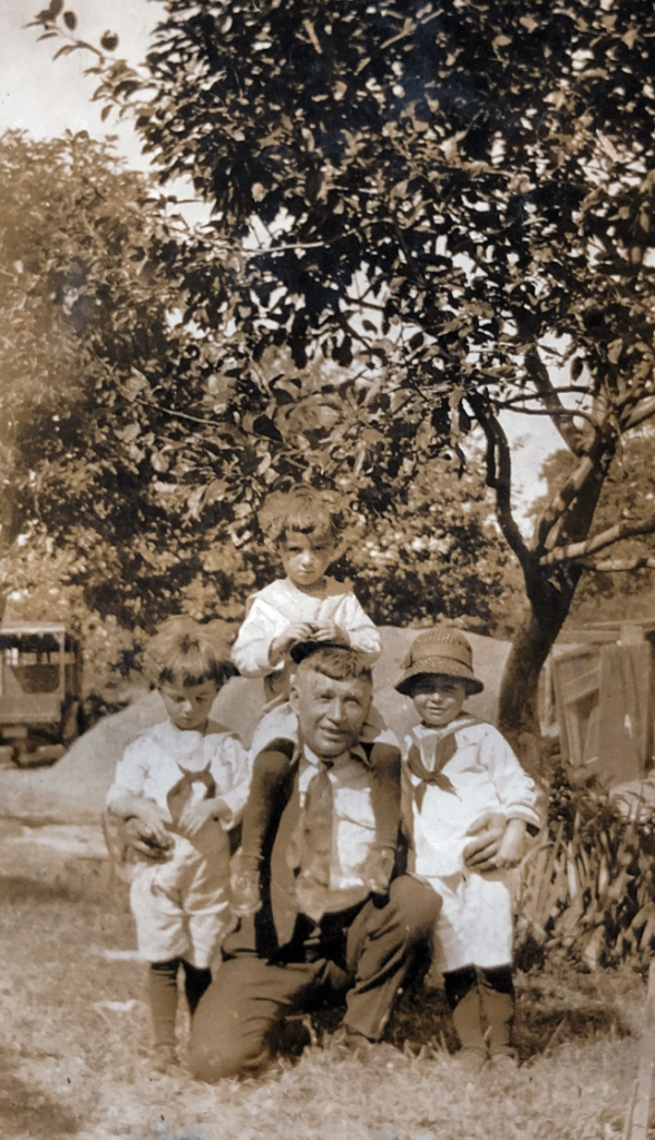 L-R Stanley Zembo, Joseph Ziemba, Walter Zembo, Josephine Zembo on father’s shoulders c. 1924-25