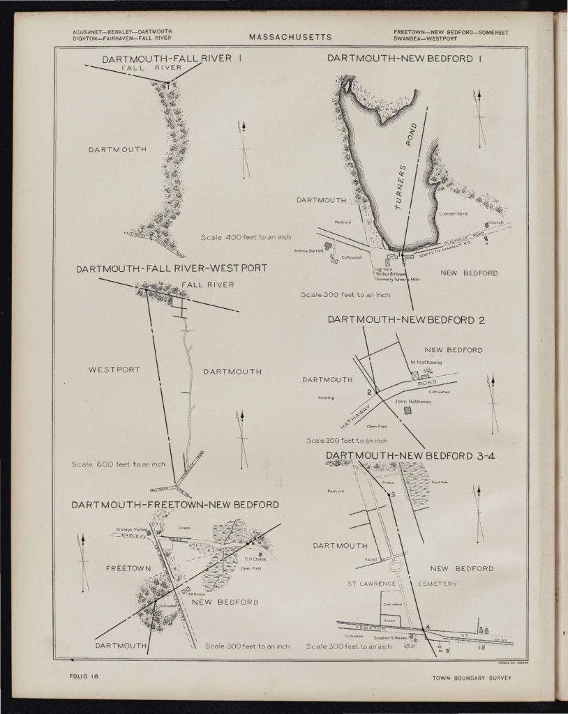 Folio 18 Dartmouth Fall River Westport corners. Click on image to enlarge.
